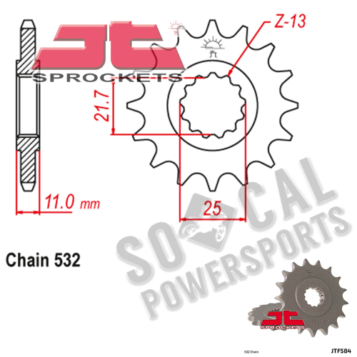 JT Sprockets - JT Sprockets Steel Front Sprocket - 16T - JTF584.16