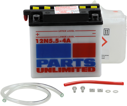 Parts Unlimited - Parts Unlimited 12V Conventional Battery Kit - 12N5.5-4A-FP