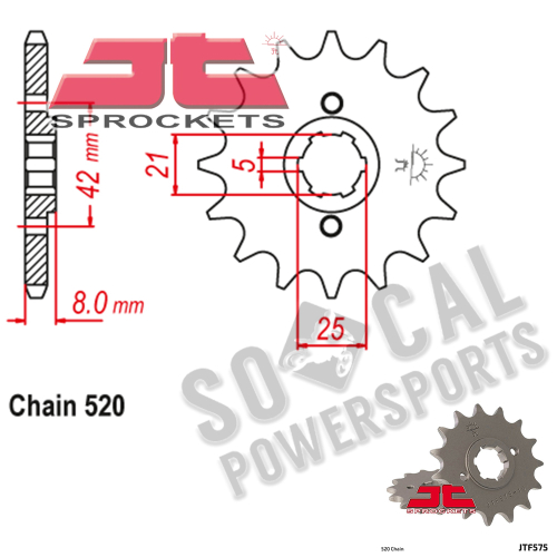 JT Sprockets - JT Sprockets Steel Front Sprocket - 16T - JTF575.16