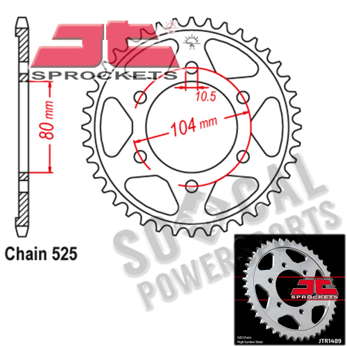 JT Sprockets - JT Sprockets Steel Rear Sprocket - 43T - JTR1489.43