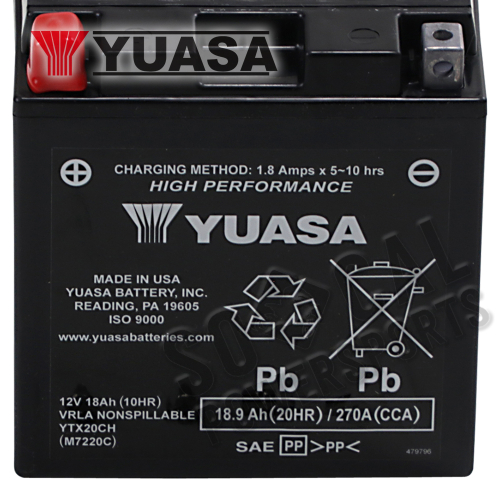 Yuasa - Yuasa High Performance Maintenance Free Battery - YTX20CH - YUAM7220C