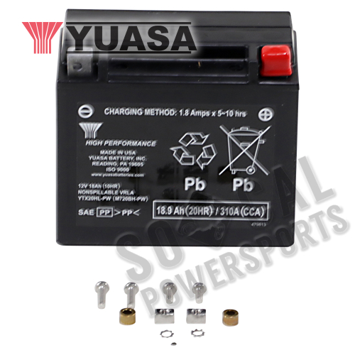 Yuasa - Yuasa Factory Activated Maintenance Free Battery - YTX20HL-PW - YUAM720BH-PW