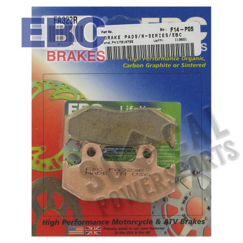 EBC - EBC R Series Long Life Sintered Brake Pads - FA323R