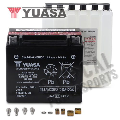 Yuasa - Yuasa High Performance Maintenance Free Battery - YTX20HL-BS - YUAM620BH