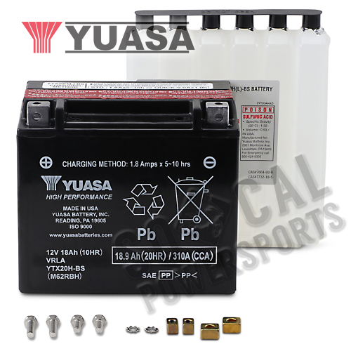 Yuasa - Yuasa High Performance Maintenance Free Battery - YTX20H-BS - YUAM62RBH