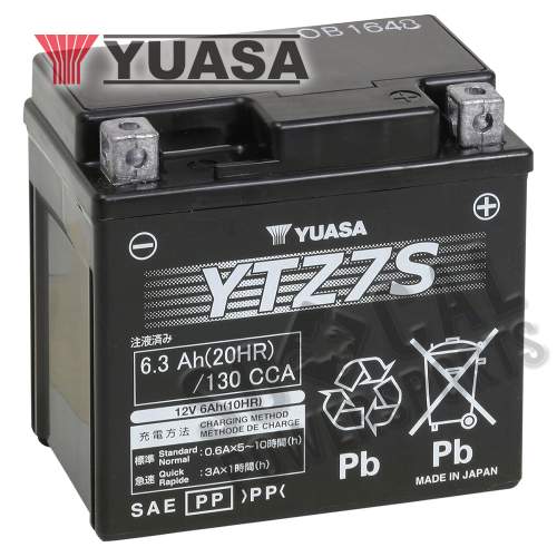 Yuasa - Yuasa Factory Activated Maintenance Free Battery - YTZ7S - YUAM727ZS