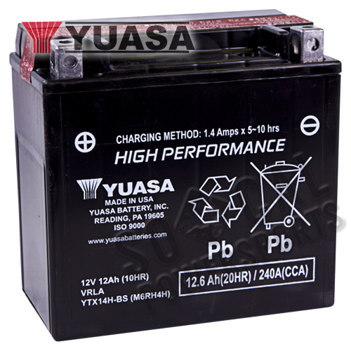 Yuasa - Yuasa High Performance Maintenance Free Battery - YTX14H-BS - YUAM6RH4H