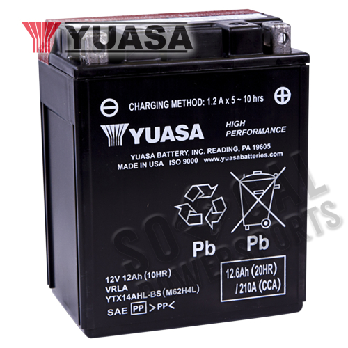 Yuasa - Yuasa High Performance Maintenance Free Battery - YTX14AHL-BS - YUAM62H4L