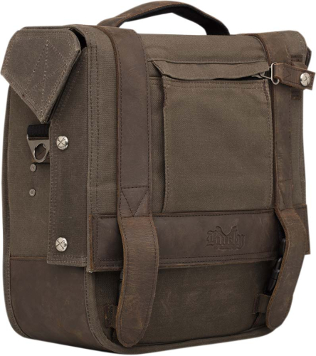 Burly Brand - Burly Brand Wet-Waxed Saddlebag - Dark Oak Finish - B15-1000D