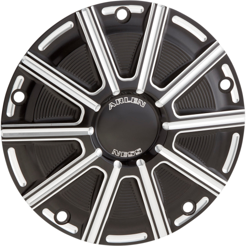 Arlen Ness - Arlen Ness Derby Cover - 10-Gauge - Black Anodized with machined accents - 700-002