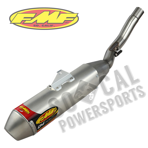 FMF Racing - FMF Racing Q4 Spark Arrestor Slip-On - Hexagonal Muffler - Stainless Midpipe - 044398