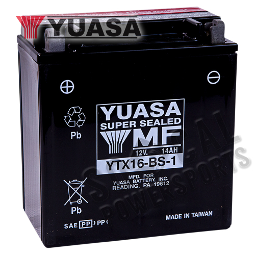 Yuasa - Yuasa Maintenance Free Battery - YTX16-BS-1 - YUAM32X61