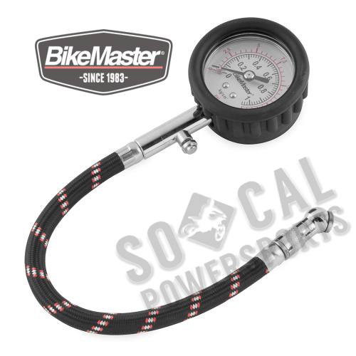 BikeMaster - BikeMaster Dial Gauge with Hose - 0-15 psi in 1/4 lb. Increments - 151503