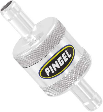 Pingel - Pingel In-Line Fuel Filter - 3/8in. Aluminum Machined Satin-Finish Fuel Filter - SS5P