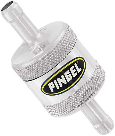 Pingel - Pingel In-Line Fuel Filter - 5/16in. Aluminum Machined Satin-Finish Fuel Filter - SS1P