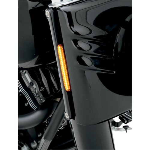 Alloy Art - Alloy Art LED Front Signal Lights with Smoked lens/Amber LEDs - Black anodized - FDH-2