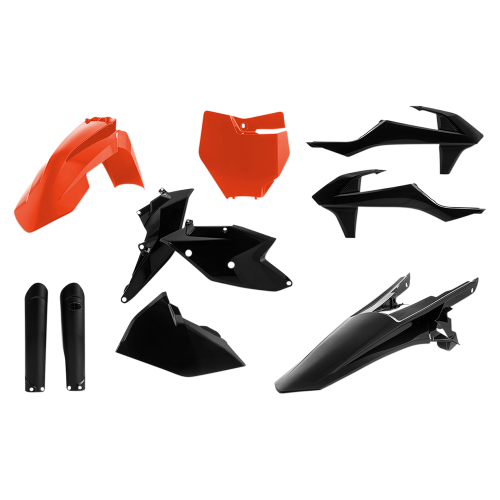 Acerbis - Acerbis Full Plastic Kit - Orange/Black - 2421065225