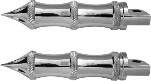 Accutronix - Accutronix Male-Mount Footpegs - Tribal 5in. - Chrome - RP111-LC