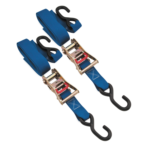 BikeMaster - BikeMaster Ratchet Tie Downs - 1.5in. x 84in. - Blue - 100531