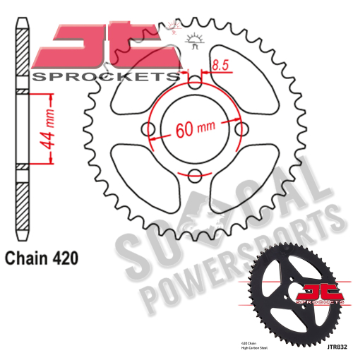 JT Sprockets - JT Sprockets Steel Rear Sprocket - 47T - JTR832.47