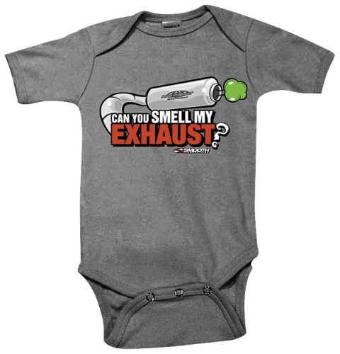 Smooth - Smooth Smell My Exhaust Infant Romper - 1605-101 - Gray - 3-6 months