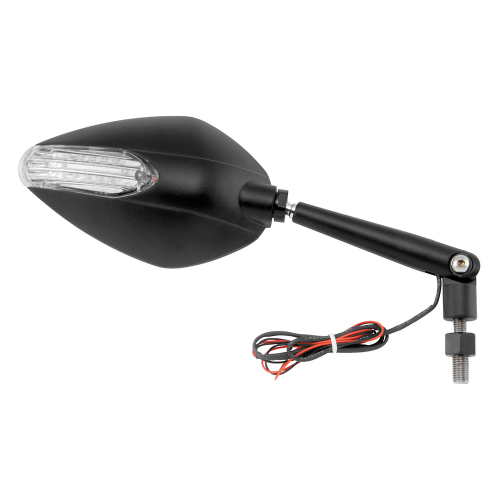 BikeMaster - BikeMaster Candy Drop Standard Mirror - Black with Turn Signal - KS-L03B