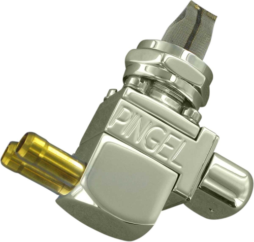 Pingel - Pingel Guzzler Fuel Valve - 22mm - Dual 90 Deg. 5/16in. Outlets - Polished - GV211GP