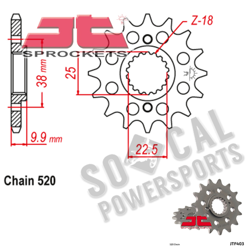 JT Sprockets - JT Sprockets Steel Front Sprocket - 15T - JTF403.15