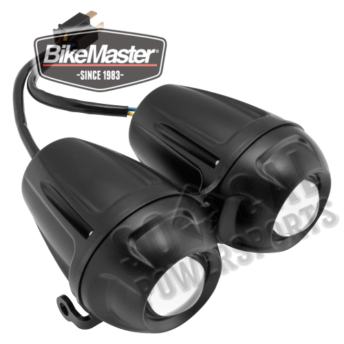 BikeMaster - BikeMaster Piercing Beam Headlights - High/Low Beams - FB3-9 BLK