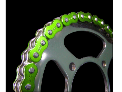 EK Chain - EK Chain 530 ZVX3 NX-Ring Chain - 130 Links - Metallic Green - EK 530ZVX3 X 130 MET GN