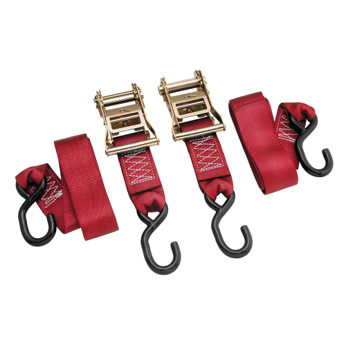 BikeMaster - BikeMaster Ratchet Tie Downs - 2in. x 84in. - Red - 100577