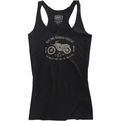 100% - 100% Stevie Womens Tank Top - 28001-059-12 - Black Heather - Large