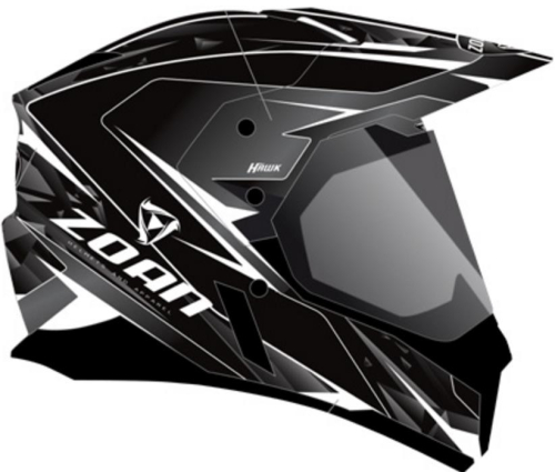 Zoan - Zoan Synchrony Duo-Sport Hawk Graphics Snow Helmet with Electric Shield - 521-566SN/E - Matte White - Large