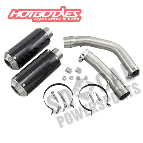 Hotbodies Racing - Hotbodies Racing MGP II Growler Dual Slip-Ons - Carbon Fiber Muffler - 80901-2404