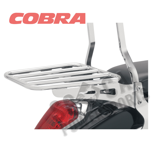 Cobra - Cobra Tube-Style Luggage Rack for Cobra Sissy Bar - Chrome - 602-3501