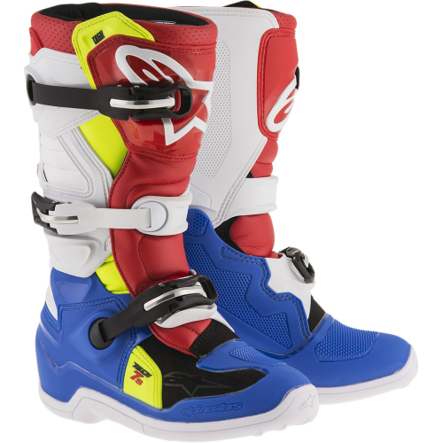 Alpinestars - Alpinestars Tech 7S Youth Boots - 201501770252 - Blue/White/Red/Yellow Fluorescent - 2