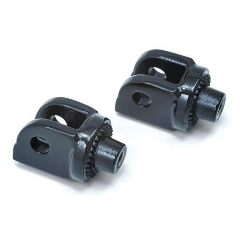 Kuryakyn - Kuryakyn Footpeg Adapters - Splined - Gloss Black - 8862