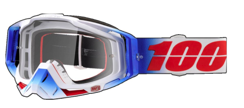 100% - 100% Racecraft Fourth Goggles - 50100-223-02 - Fourth/ Blue/White / Clear Lens - OSFM