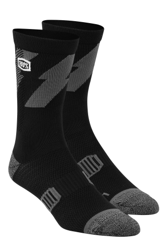 100% - 100% Bolt Socks - 24013-001-17 - Black/Gray - Sm-Md