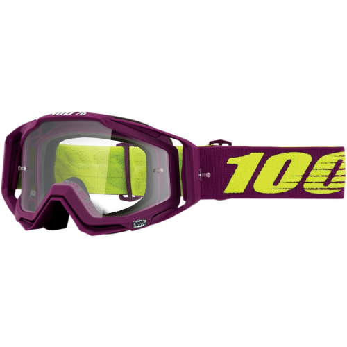 100% - 100% Racecraft Klepto Goggles - 50100-317-02 - Klepto/Purple/Fluorescent Yellow / Clear Lens - OSFM