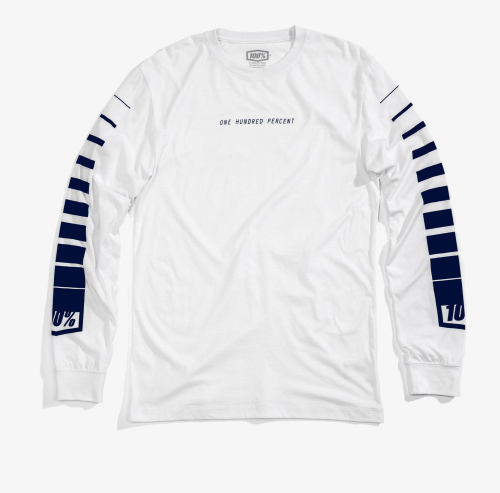 100% - 100% Breakaway Long Sleeve T-Shirt - 32111-000-10 - White - Small