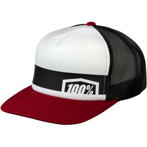 100% - 100% Cornerstone Trucker Hat - 20067-068-01 - White/Red/Black - OSFM