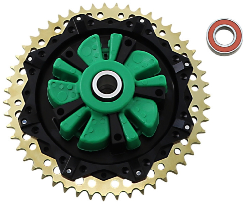 Alloy Art - Alloy Art Cush Drive Chain Sprocket - Black Anodized Carrier - 51T - Gold - G2CC51-12