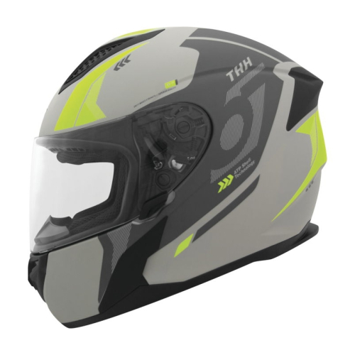 THH Helmets - THH Helmets T810S Hayate Helmet - 648026 - Gray/Yellow - Large