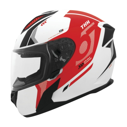 THH Helmets - THH Helmets T810S Hayate Helmet - 648032 - Pearl White/Red - Large