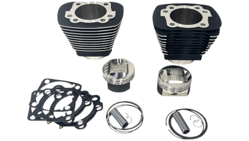 Revolution Performance - Revolution Performance Bolt-On Big Bore Kit (1250cc. Domed) - Bore 3-9/16in. - 11:1 Compression - Black/Highlighted Fins - RP201-405W