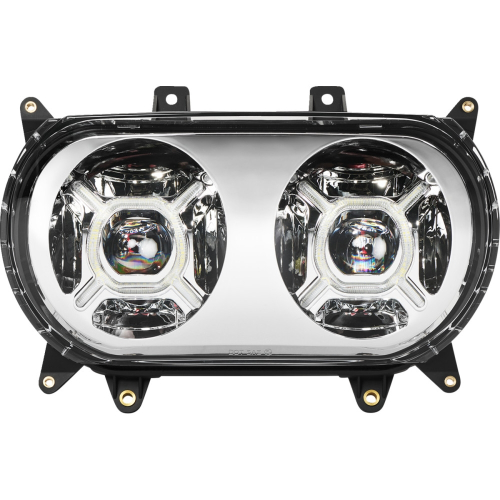 Custom Dynamics - Custom Dynamics ProGlow Double-X LED Headlight - Chrome - PG-RG-C