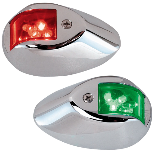 Perko - Perko LED Sidelights - Red/Green - 12V - Chrome Plated Housing