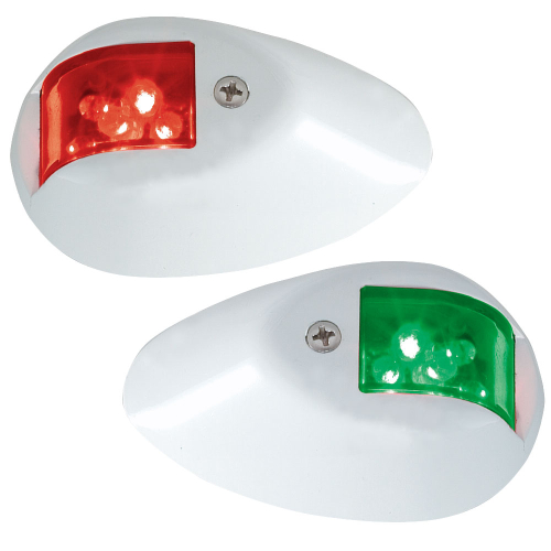 Perko - Perko LED Side Lights - Red/Green - 12V - White Epoxy Coated Housing