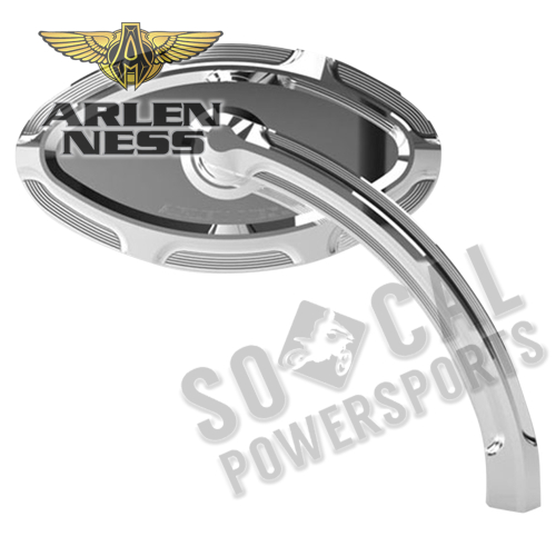 Arlen Ness - Arlen Ness Beveled Cats Eye Short Stem Billet Mirror - Left - Chrome - 13-131